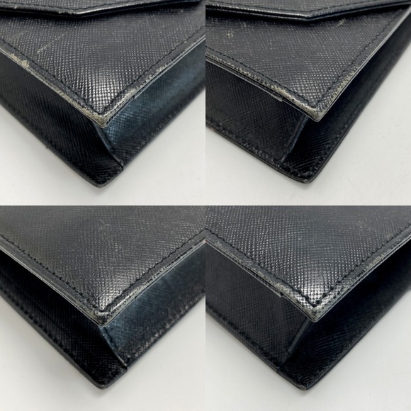 Yves Saint Laurent YSL Logo Clutch Bag Black - Picture 6 of 8